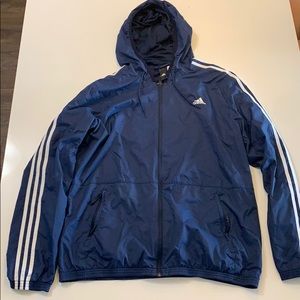 Adidas Navy Blue Windbreaker Jacket Size Large